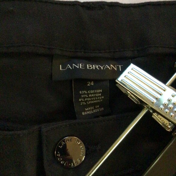 NWT Lane Bryant Jeans Women’s 24 Black Cropped Pedal Pushers Capri Crop Denim - Picture 7 of 10